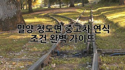 밀양 청도면 중고차 연식 & 조건 완벽 가이드