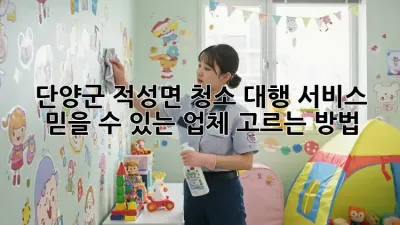 단양군 적성면 청소 대행 서비스: 믿을 수 있는 업체 고르는 방법